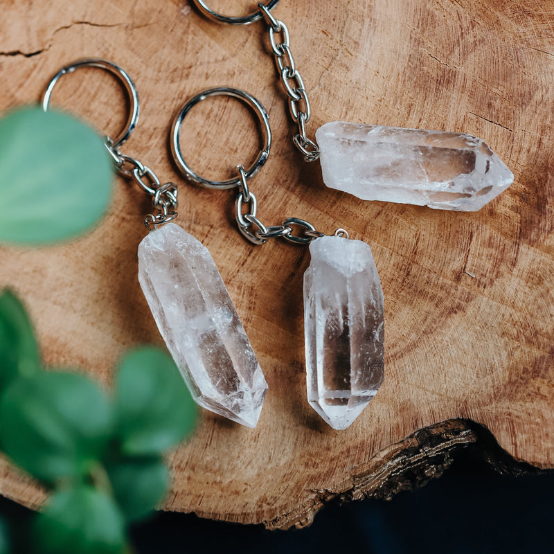 Clear Quartz Keychain